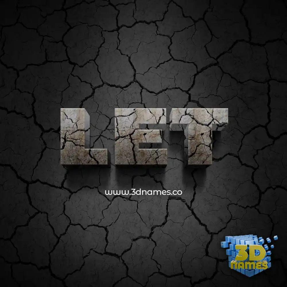 let in Cracked Stone style - 3D name wallpaper
