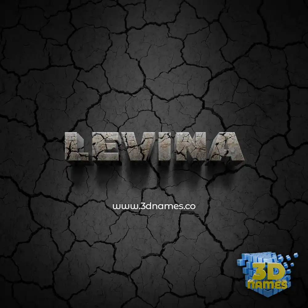 levina in Cracked Stone style - 3D name wallpaper