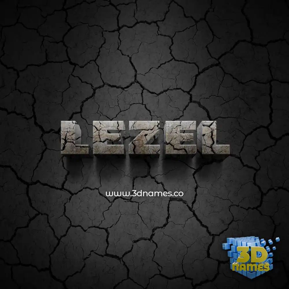 lezel in Cracked Stone style - 3D name wallpaper