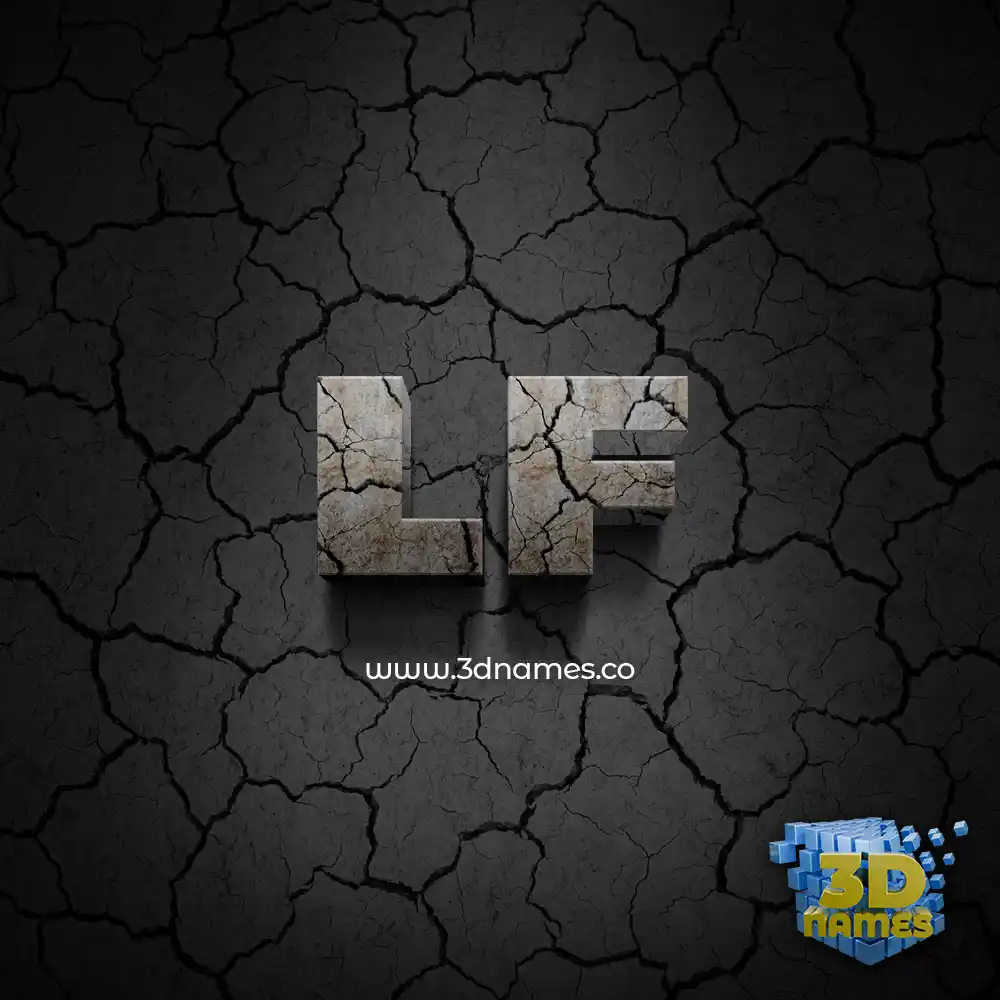 lf in Cracked Stone style - 3D name wallpaper