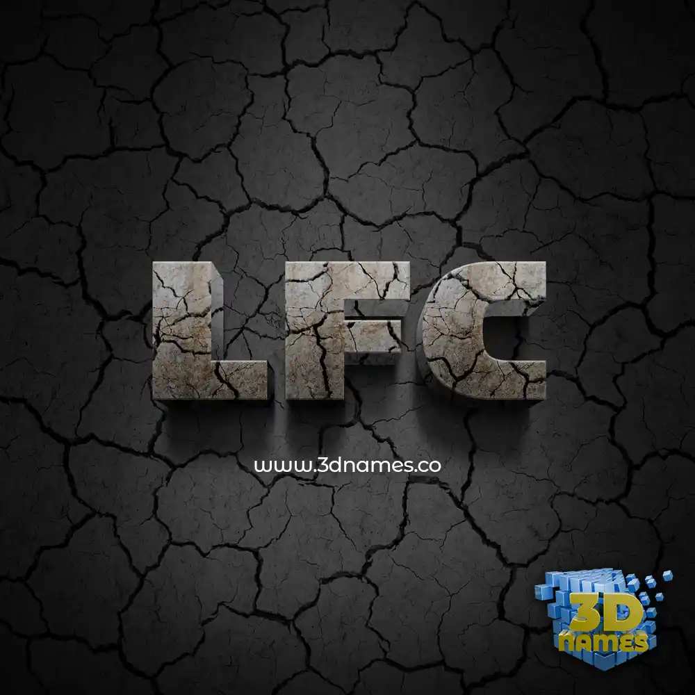 lfc in Cracked Stone style - 3D name wallpaper