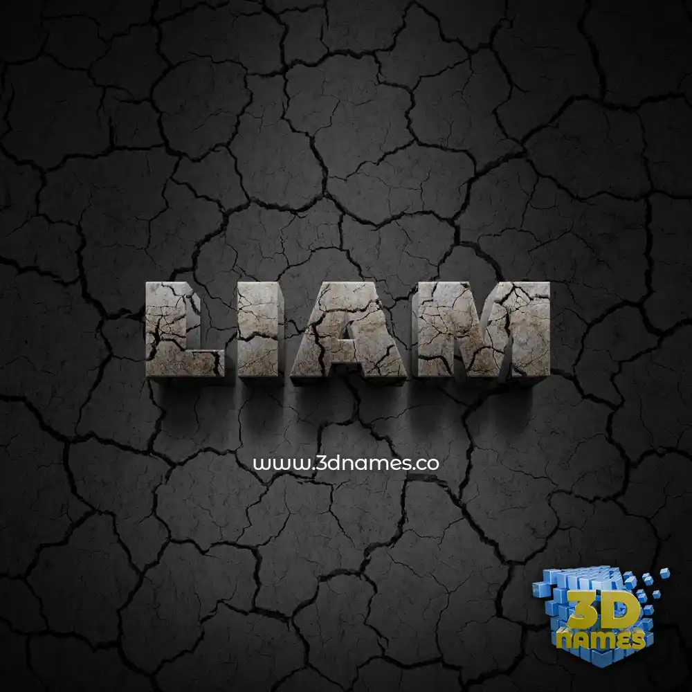 liam in Cracked Stone style - 3D name wallpaper