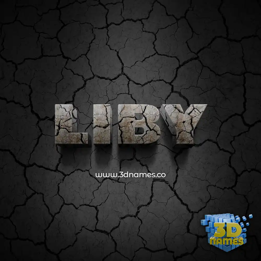 liby in Cracked Stone style - 3D name wallpaper