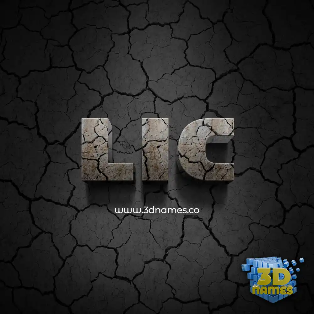 lic in Cracked Stone style - 3D name wallpaper
