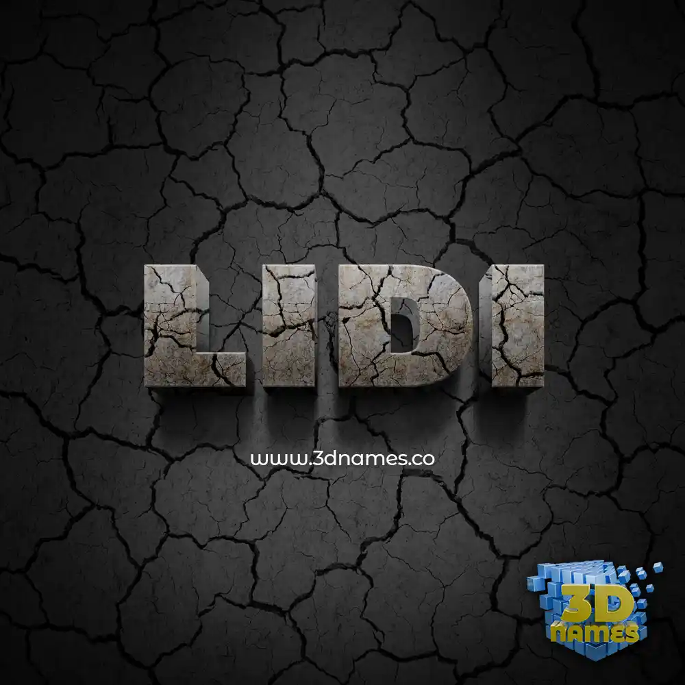 lidi in Cracked Stone style - 3D name wallpaper