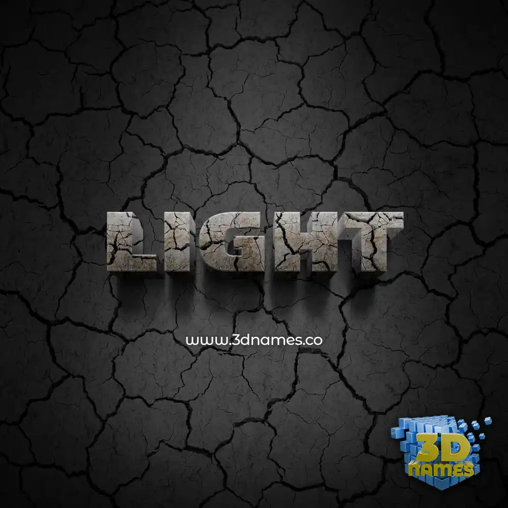 light in Cracked Stone style - 3D name wallpaper