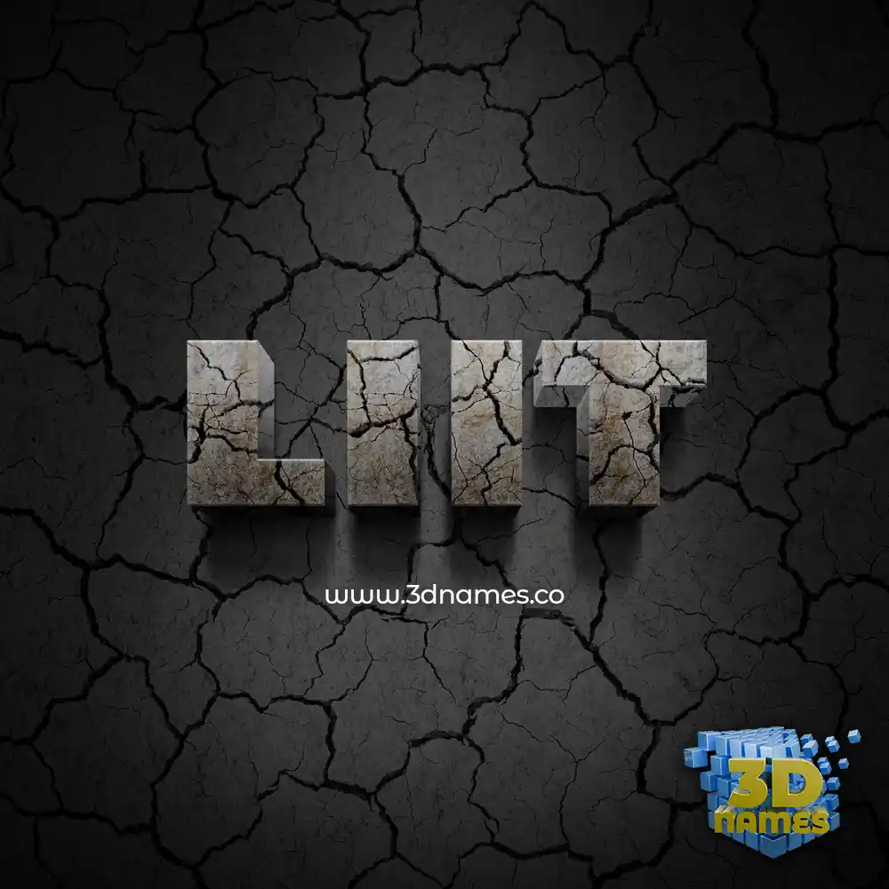 liit in Cracked Stone style - 3D name wallpaper
