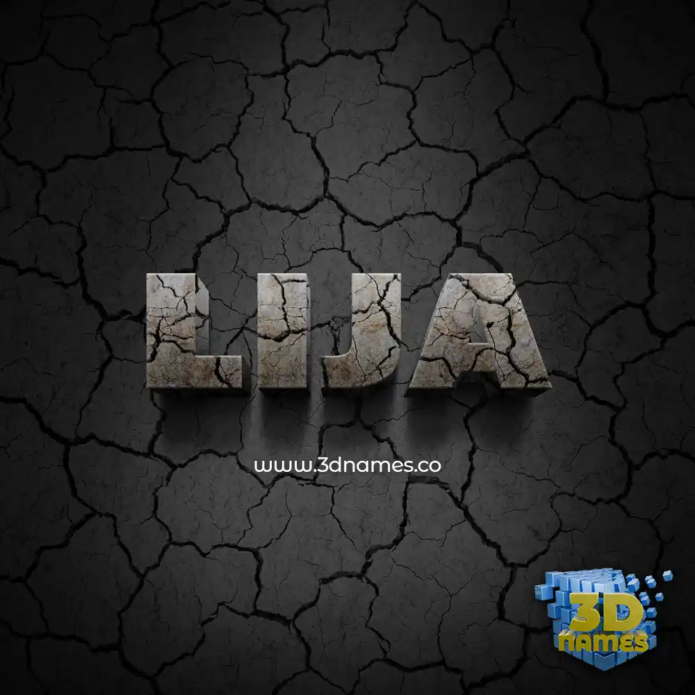 lija in Cracked Stone style - 3D name wallpaper