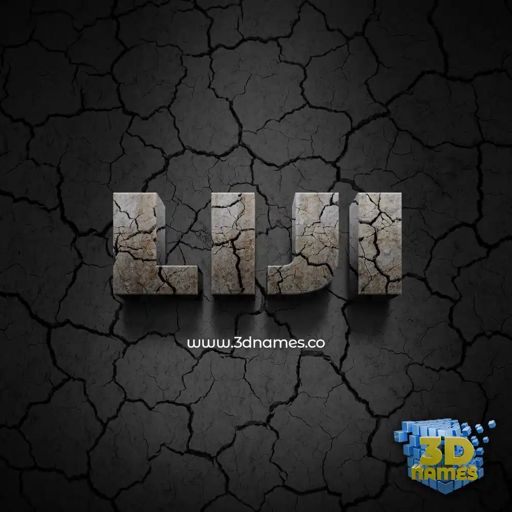 liji in Cracked Stone style - 3D name wallpaper