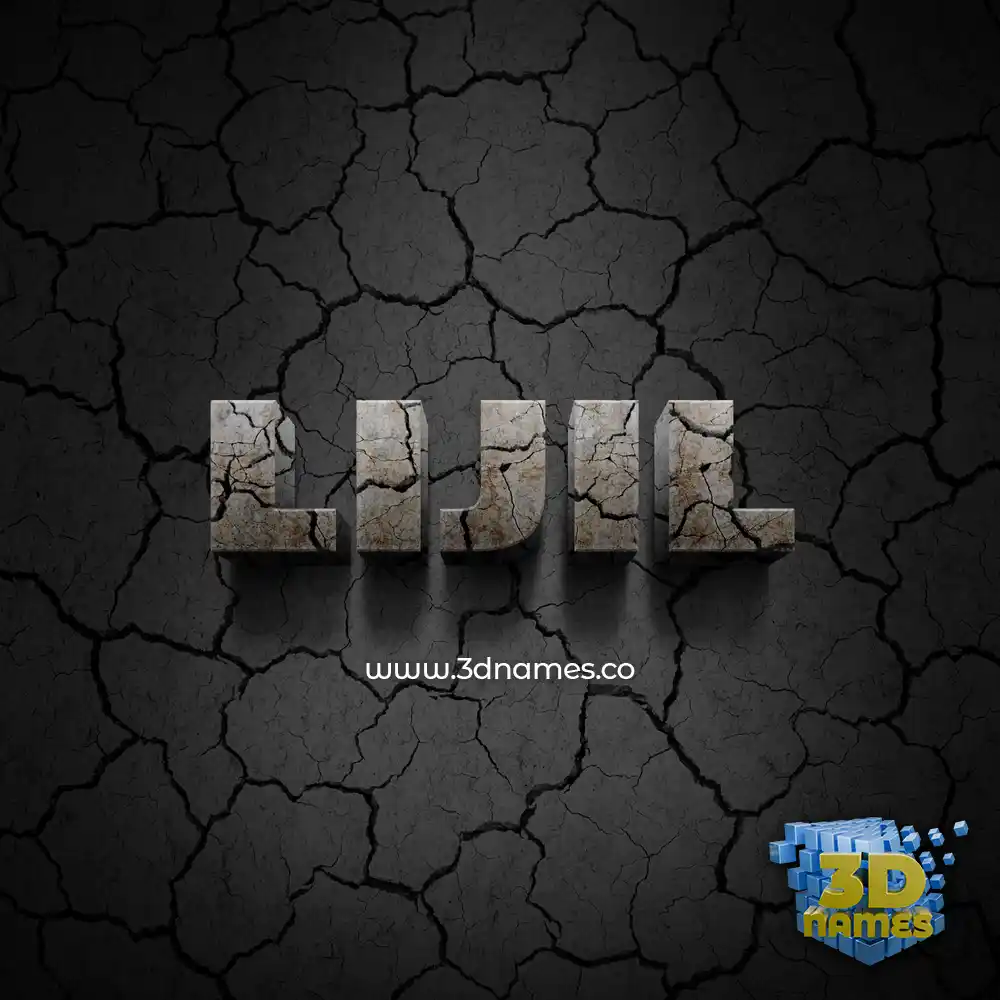 lijil in Cracked Stone style - 3D name wallpaper