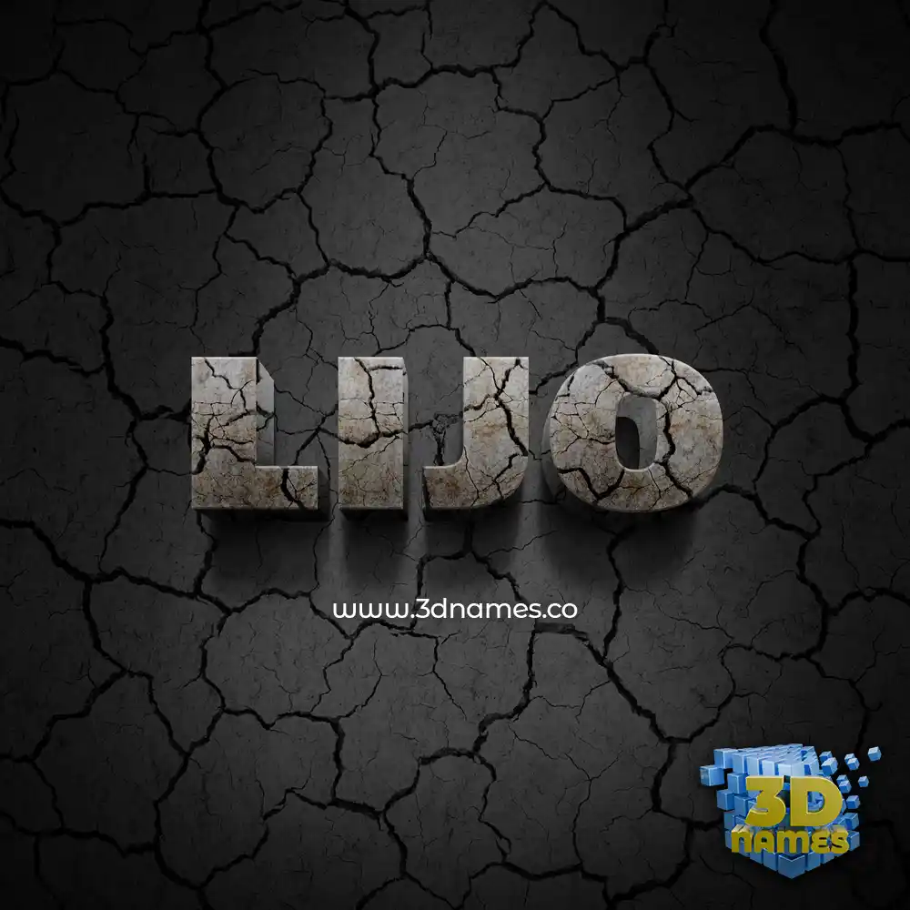 lijo in Cracked Stone style - 3D name wallpaper