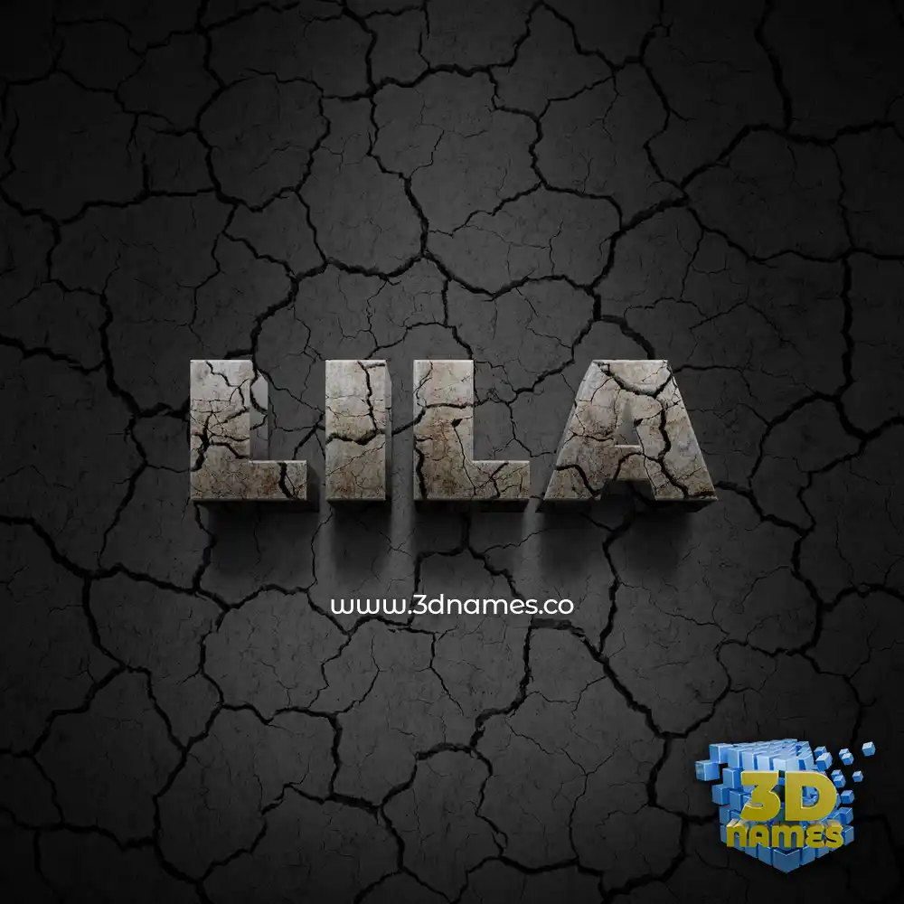 lila in Cracked Stone style - 3D name wallpaper