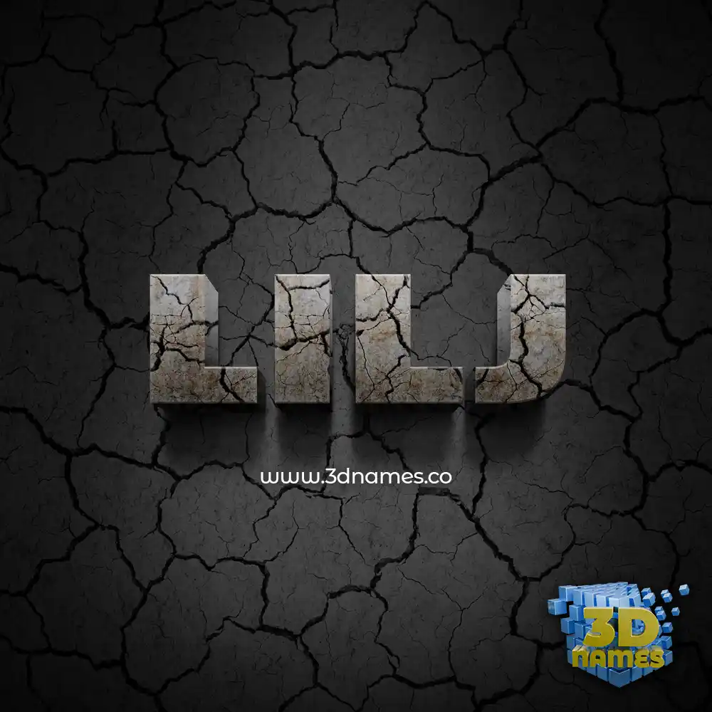 lilj in Cracked Stone style - 3D name wallpaper