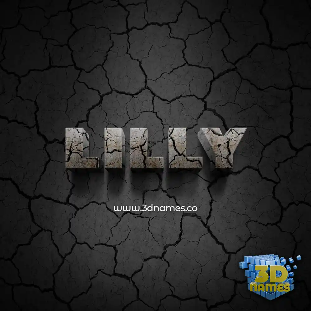 lilly in Cracked Stone style - 3D name wallpaper
