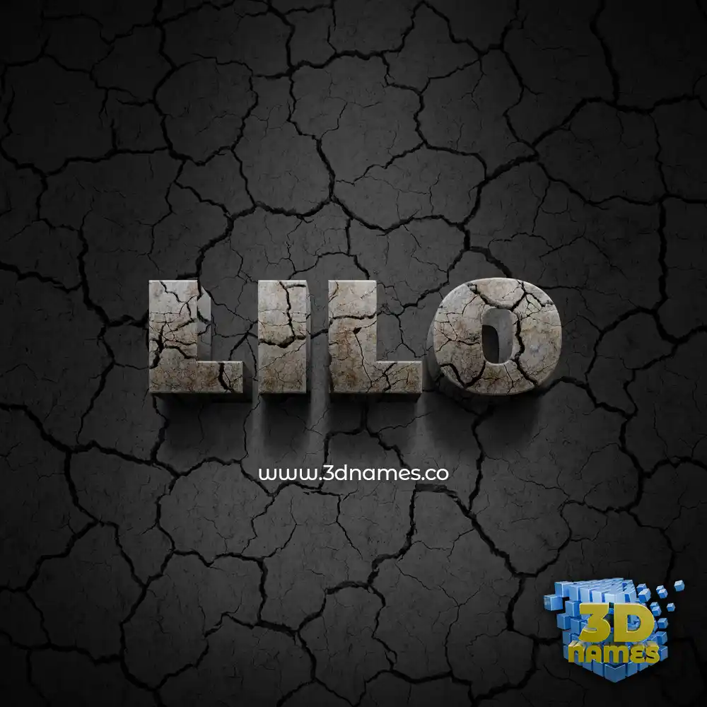 lilo in Cracked Stone style - 3D name wallpaper