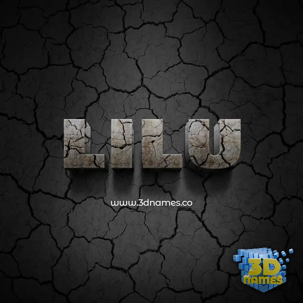 lilu in Cracked Stone style - 3D name wallpaper