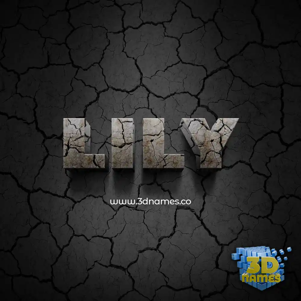 lily in Cracked Stone style - 3D name wallpaper