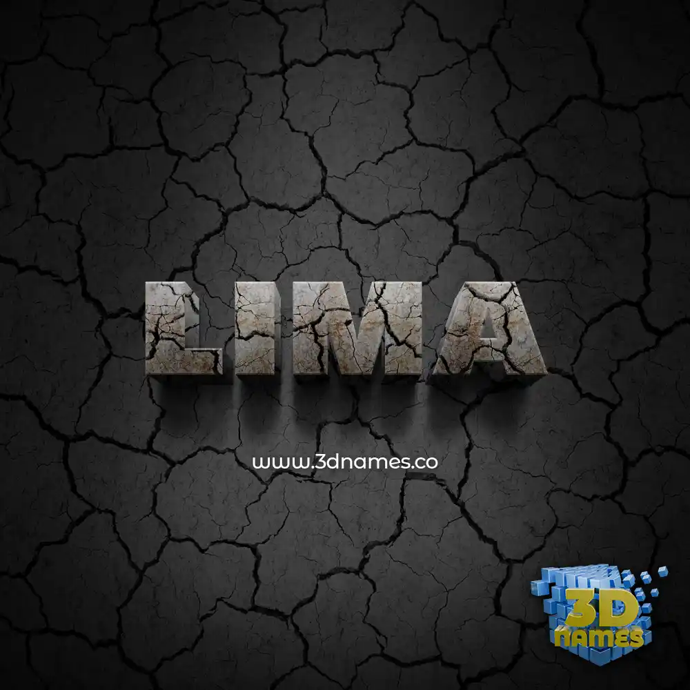 lima in Cracked Stone style - 3D name wallpaper