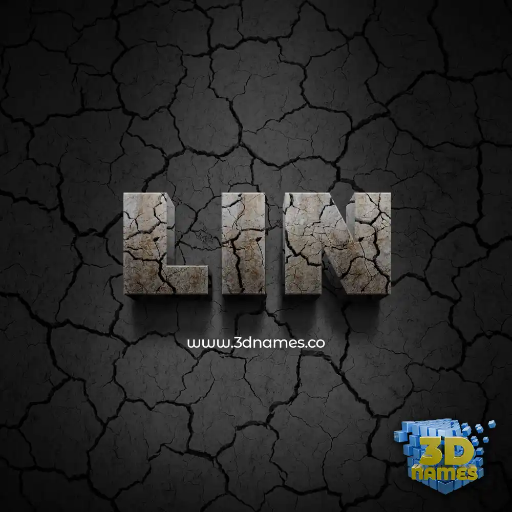 lin in Cracked Stone style - 3D name wallpaper