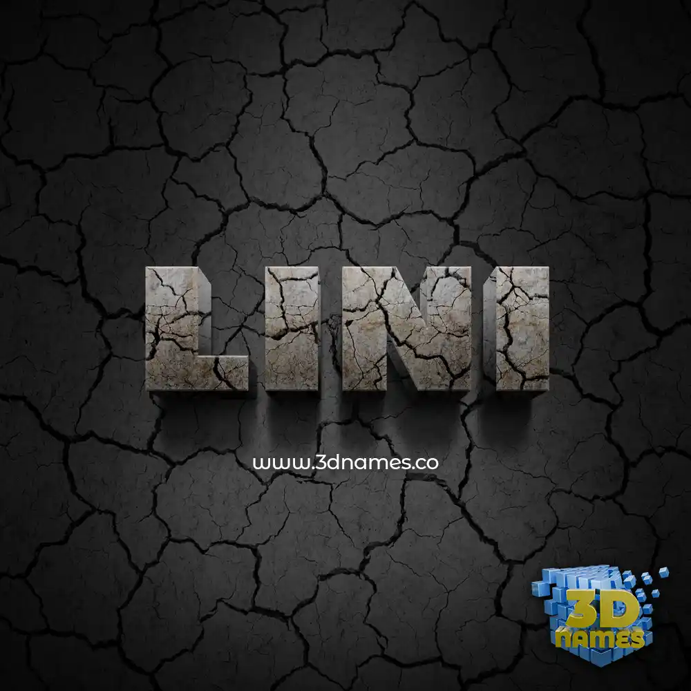 lini in Cracked Stone style - 3D name wallpaper