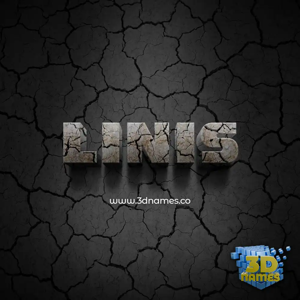 linis in Cracked Stone style - 3D name wallpaper