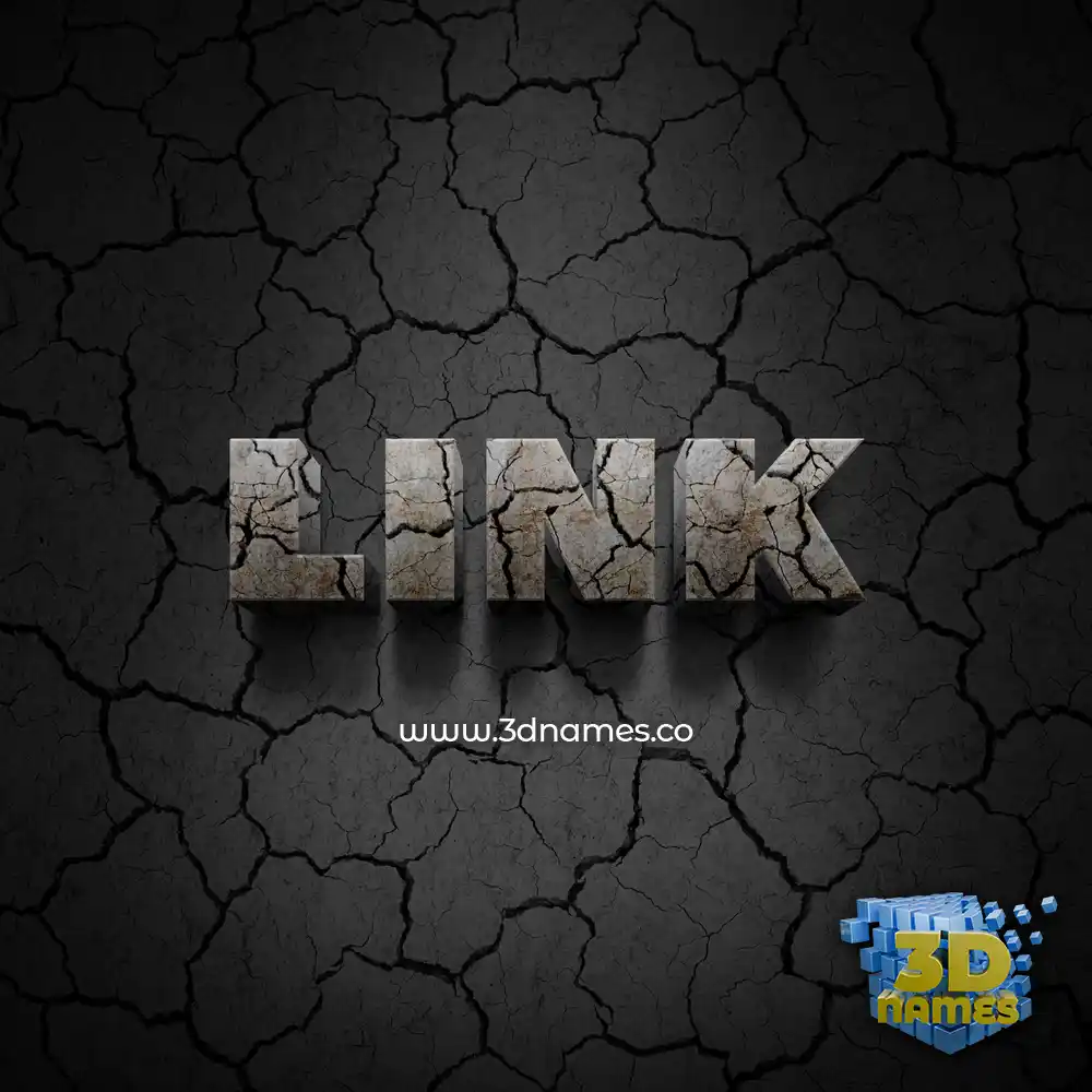 link in Cracked Stone style - 3D name wallpaper