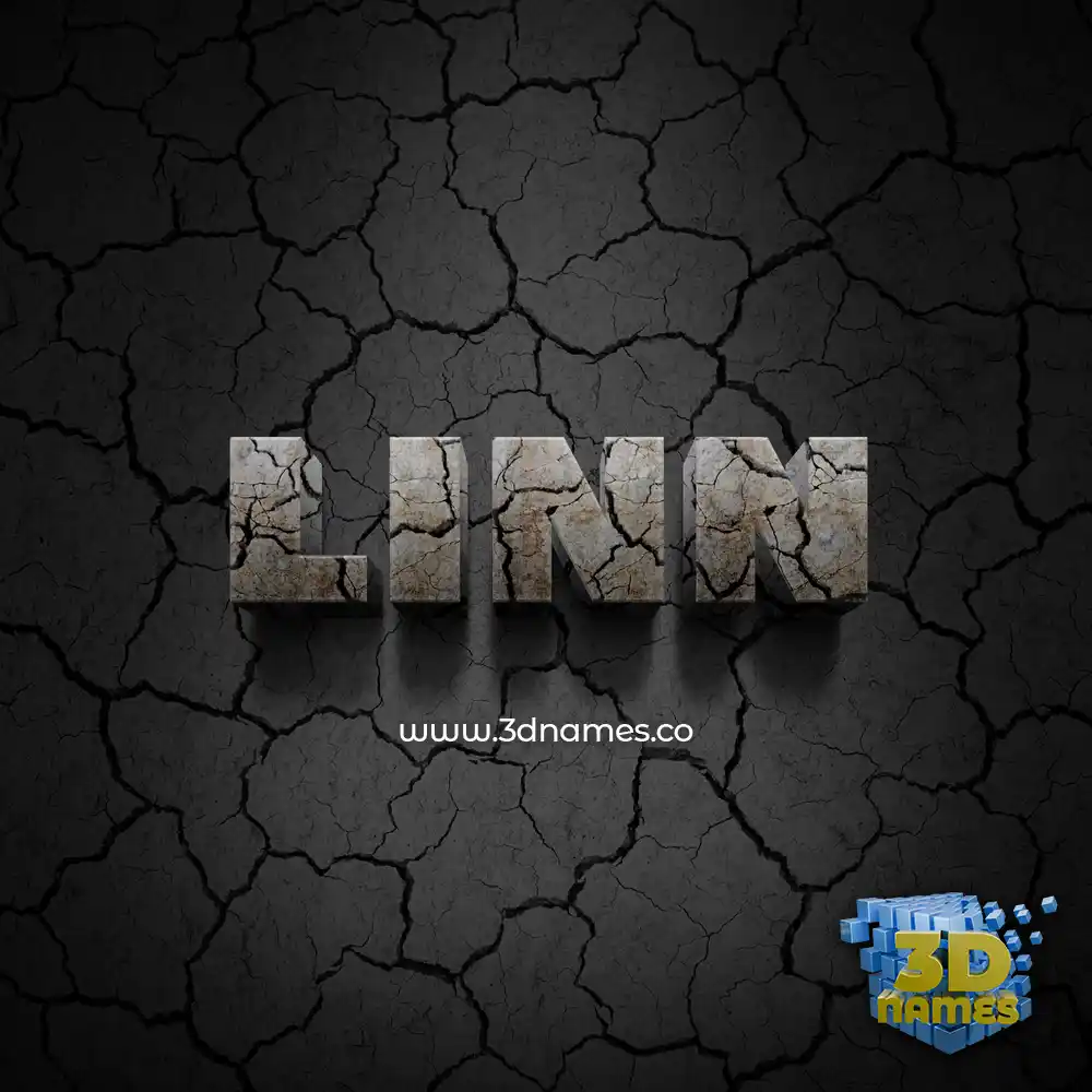 linn in Cracked Stone style - 3D name wallpaper