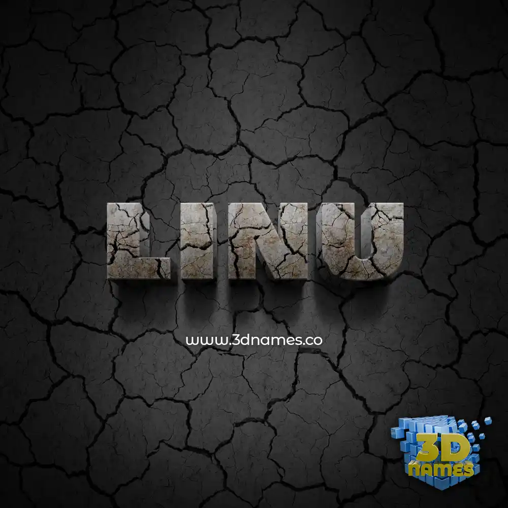 linu in Cracked Stone style - 3D name wallpaper