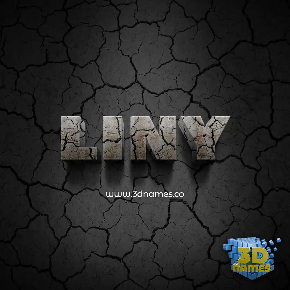 liny in Cracked Stone style - 3D name wallpaper