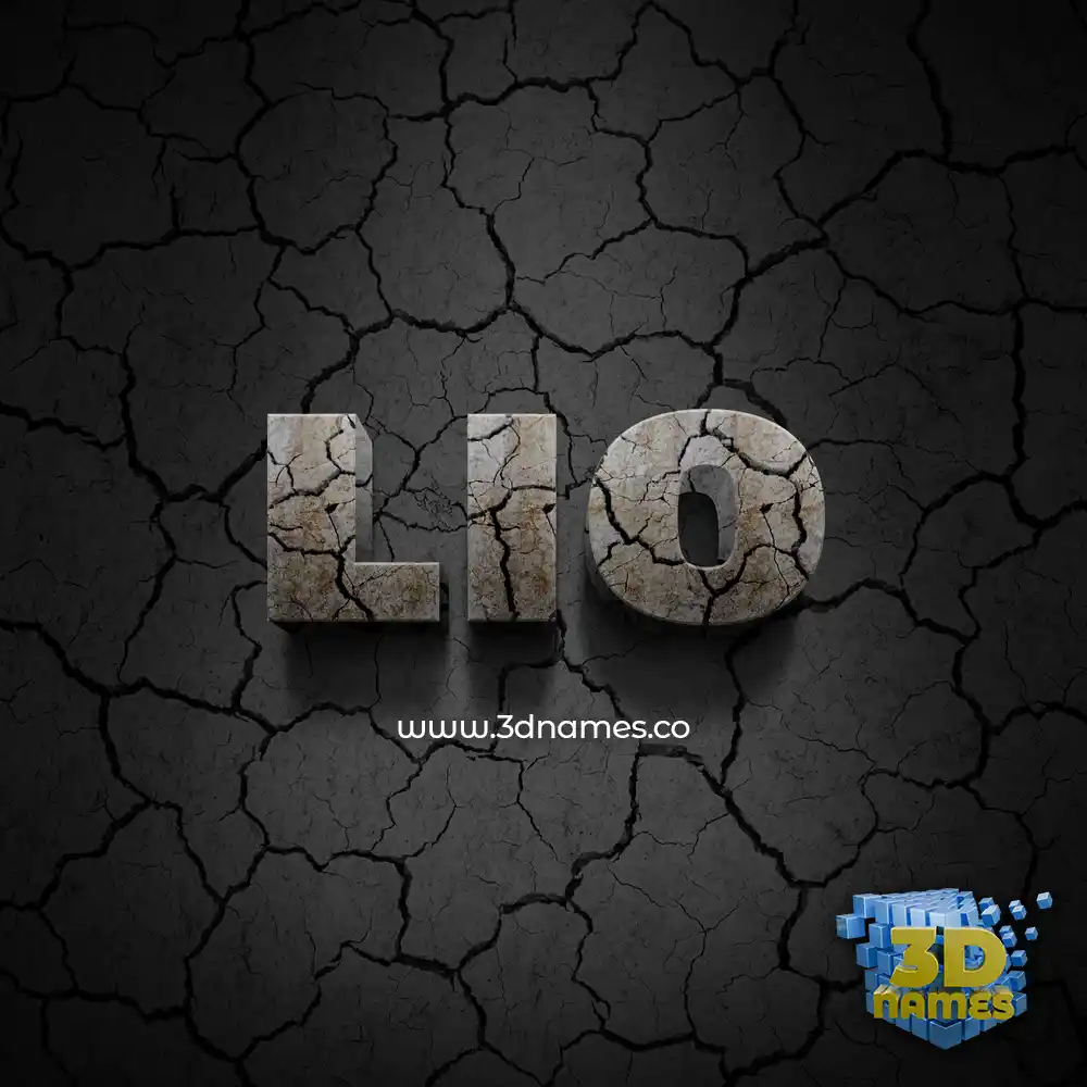 lio in Cracked Stone style - 3D name wallpaper