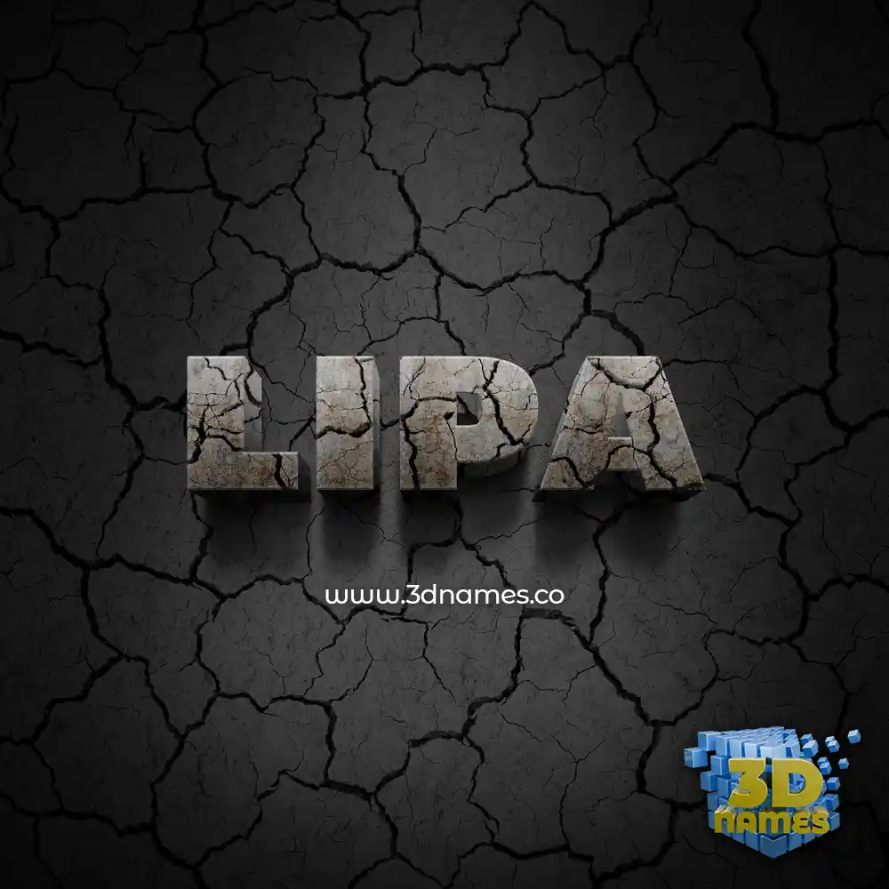 lipa in Cracked Stone style - 3D name wallpaper