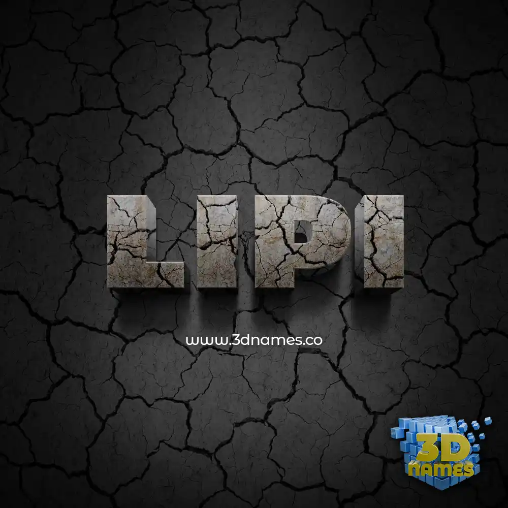 lipi in Cracked Stone style - 3D name wallpaper