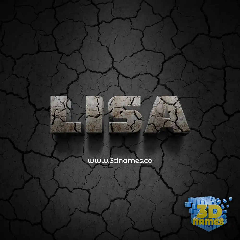 lisa in Cracked Stone style - 3D name wallpaper