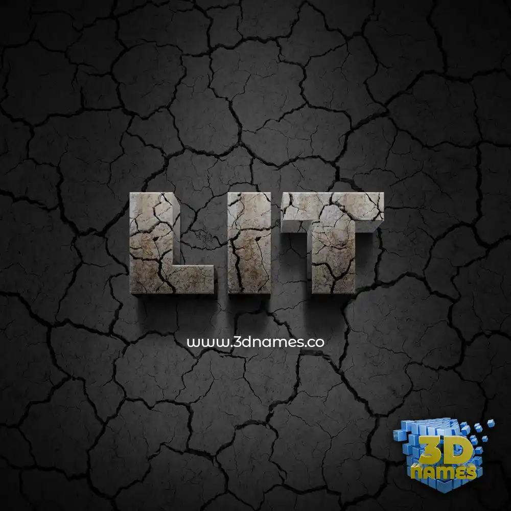 lit in Cracked Stone style - 3D name wallpaper