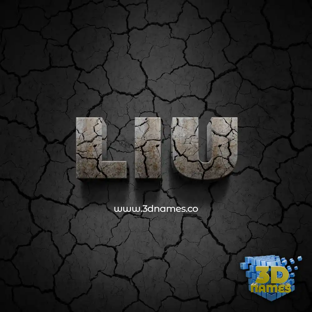 liu in Cracked Stone style - 3D name wallpaper