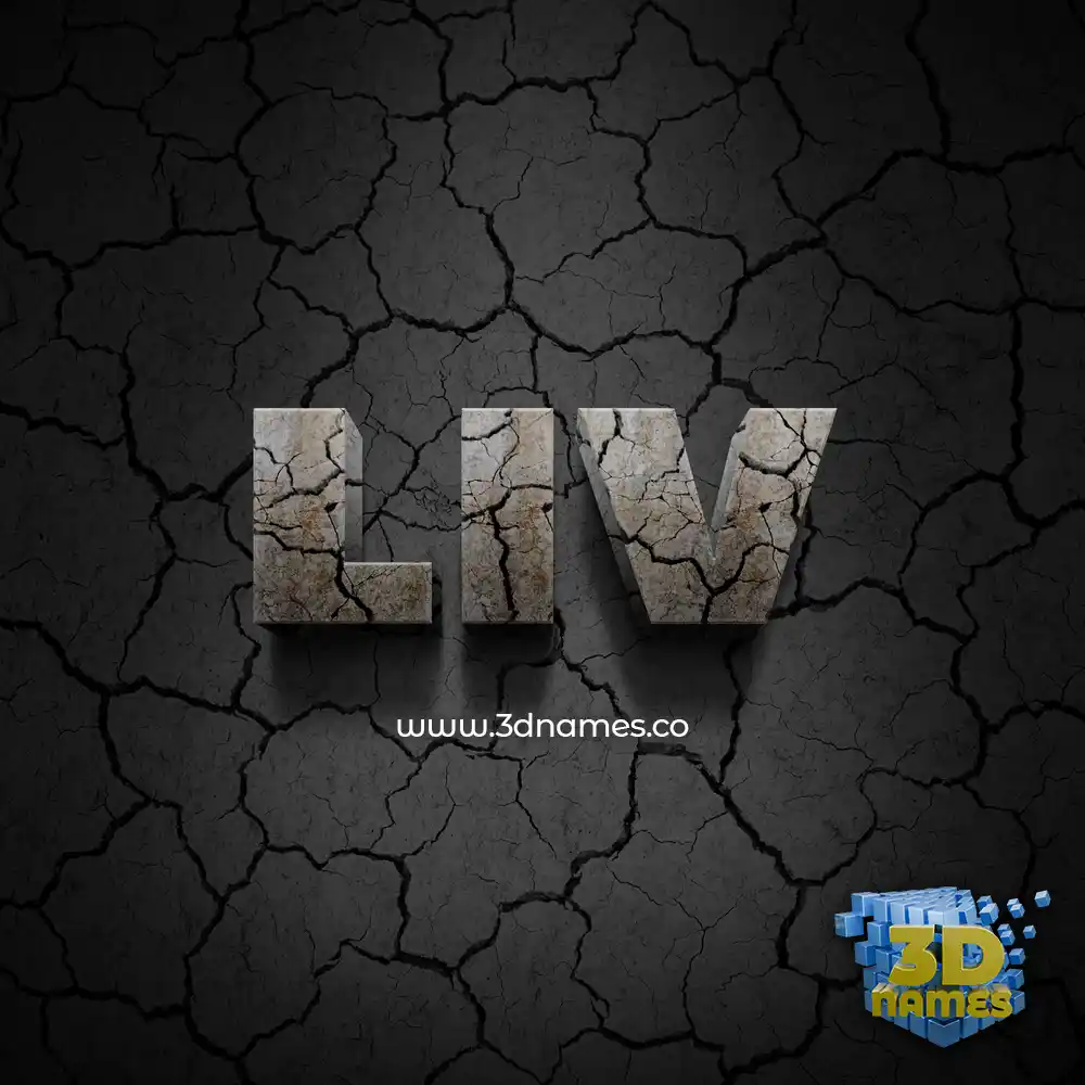 liv in Cracked Stone style - 3D name wallpaper