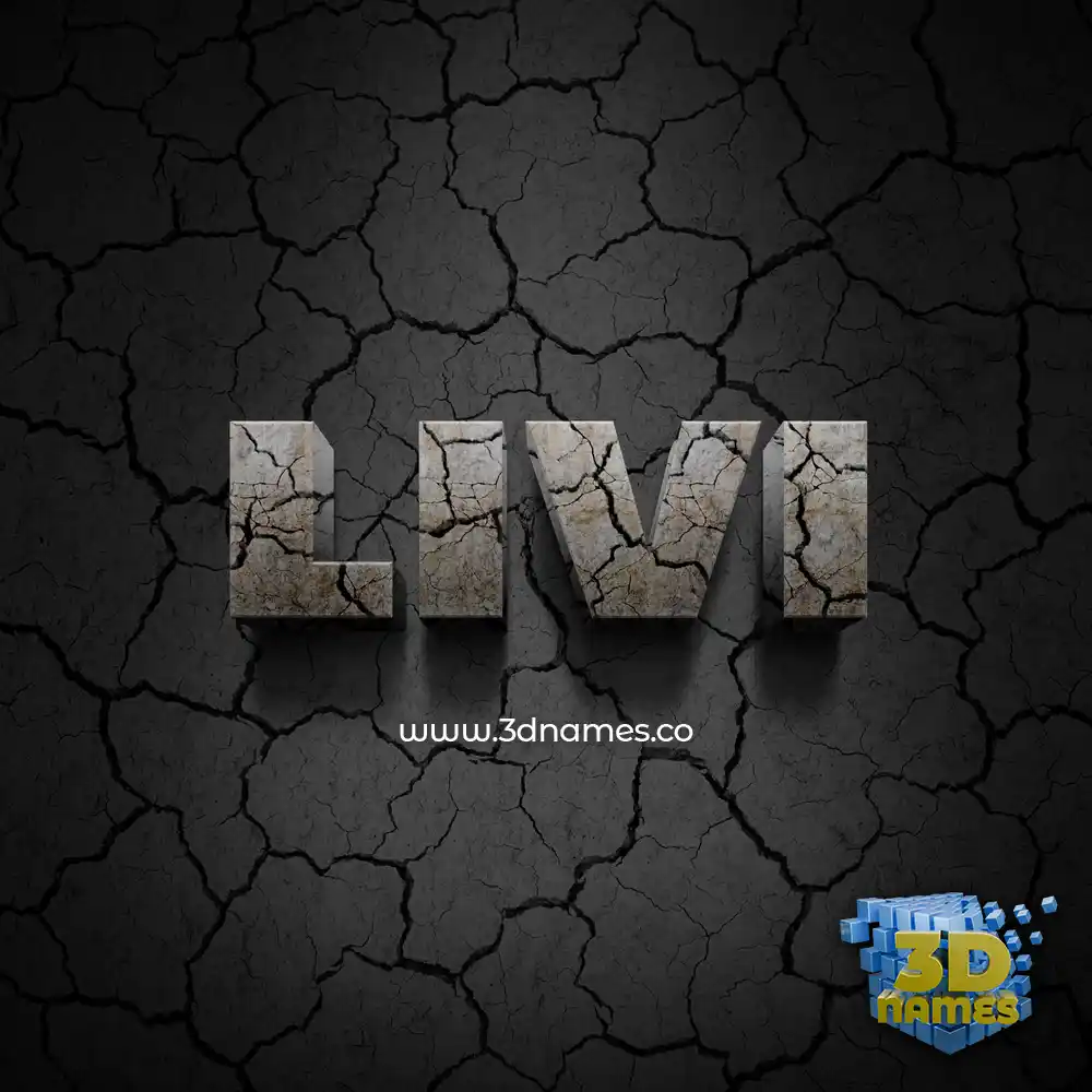 livi in Cracked Stone style - 3D name wallpaper