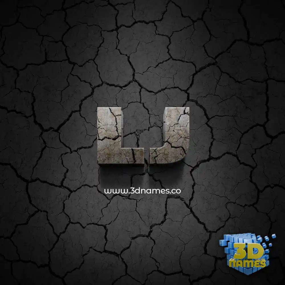 lj in Cracked Stone style - 3D name wallpaper