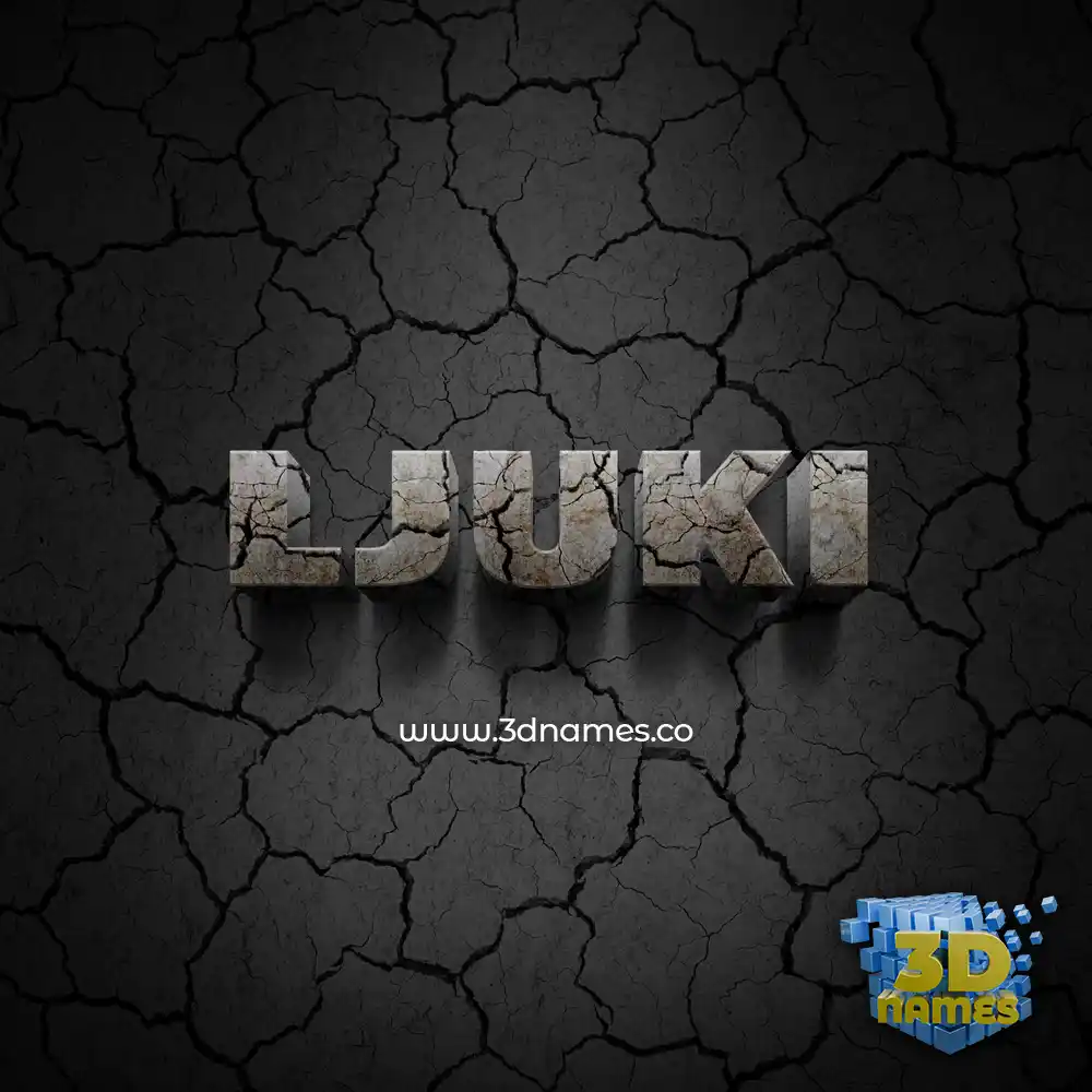 ljuki in Cracked Stone style - 3D name wallpaper