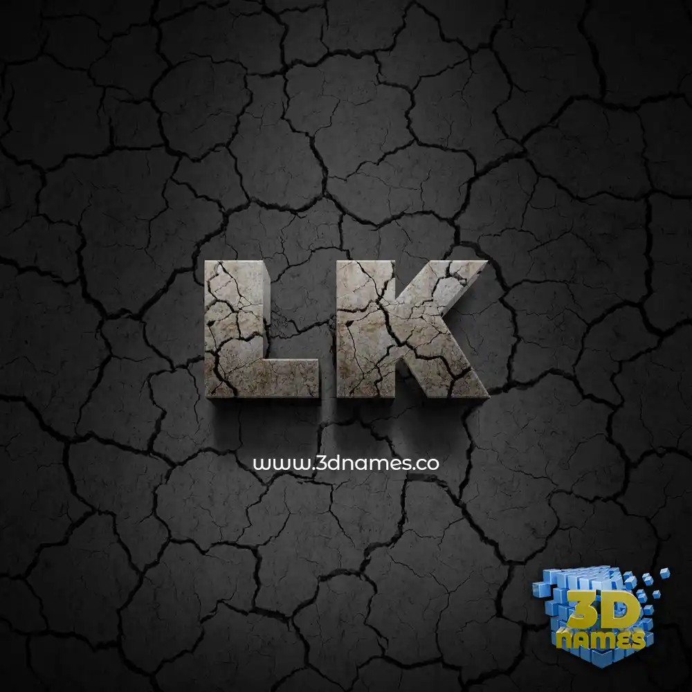 lk in Cracked Stone style - 3D name wallpaper