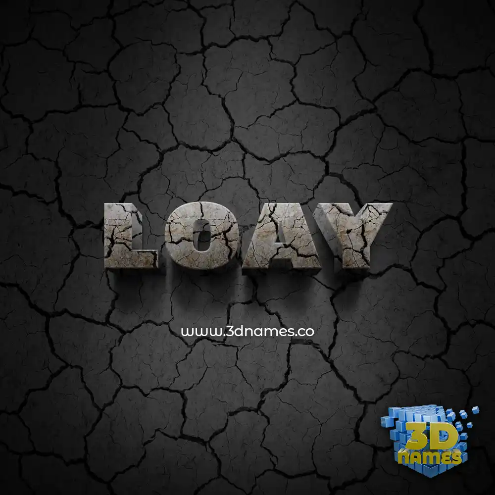 loay in Cracked Stone style - 3D name wallpaper