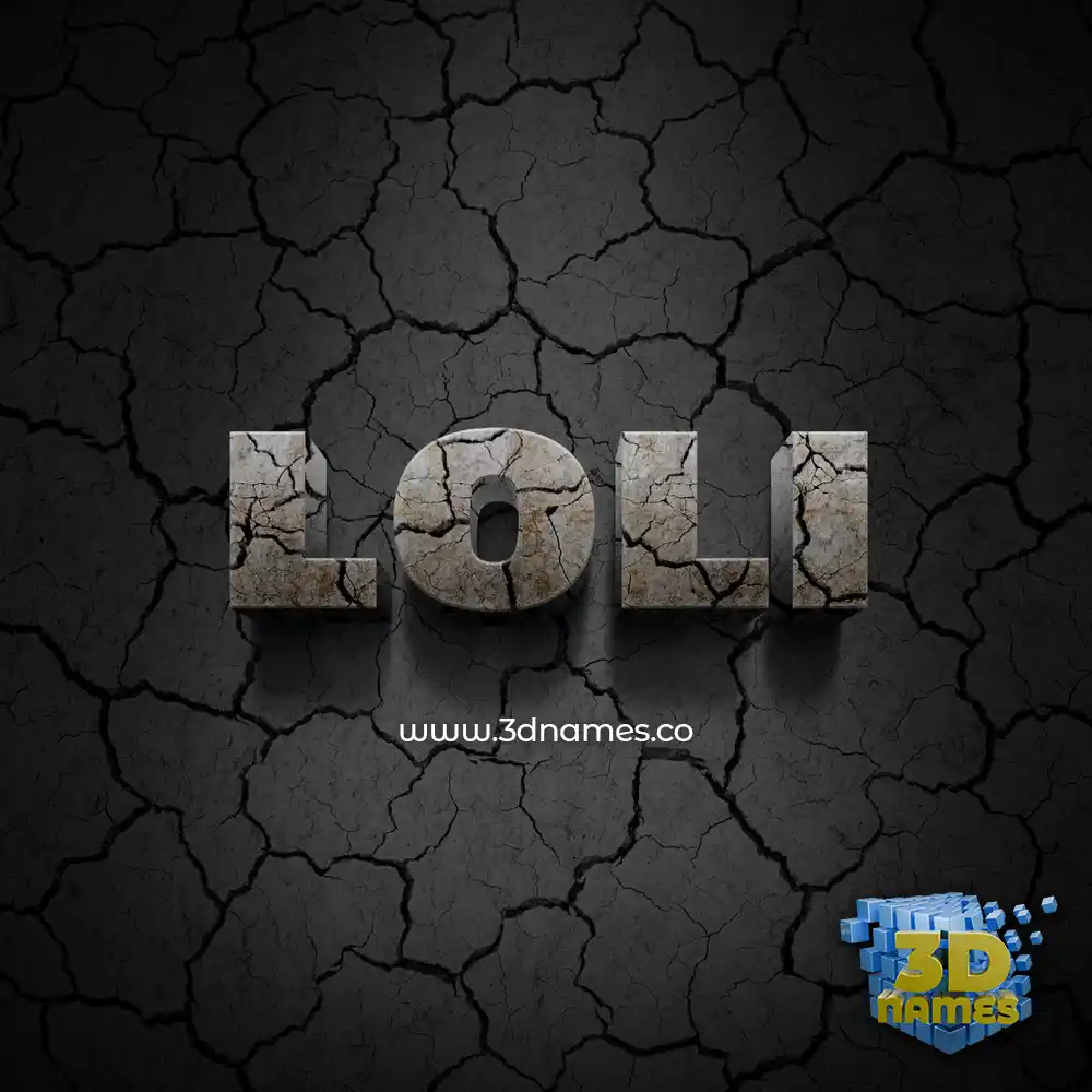 loli in Cracked Stone style - 3D name wallpaper