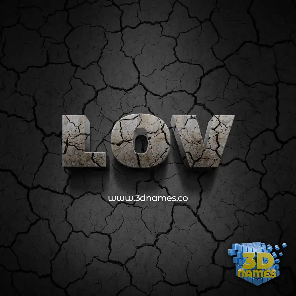 lov in Cracked Stone style - 3D name wallpaper
