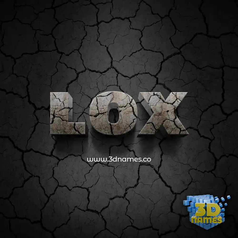 lox in Cracked Stone style - 3D name wallpaper