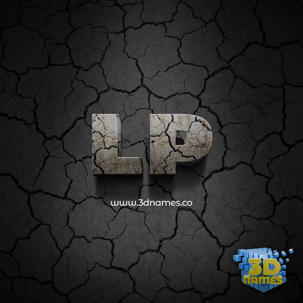 lp in Cracked Stone style - 3D name wallpaper