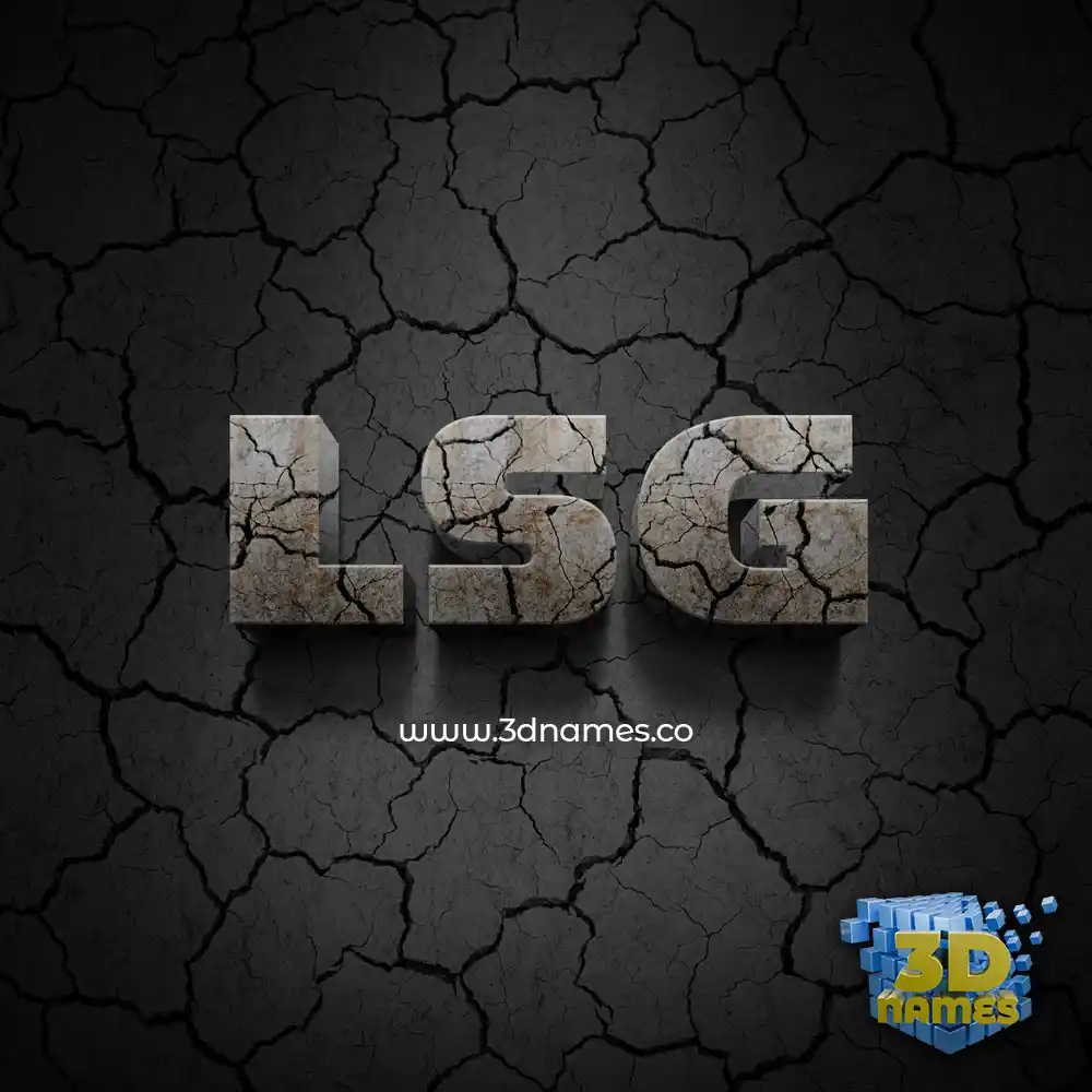 lsg in Cracked Stone style - 3D name wallpaper