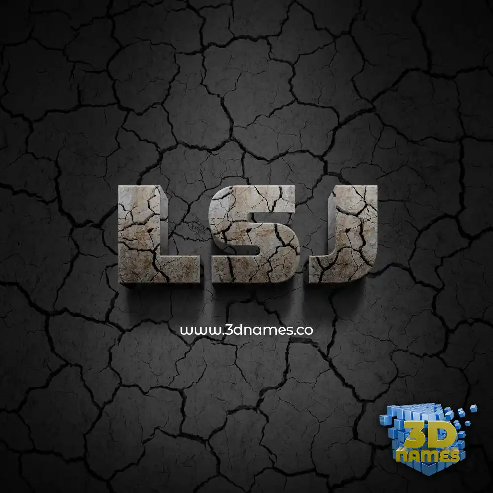 lsj in Cracked Stone style - 3D name wallpaper