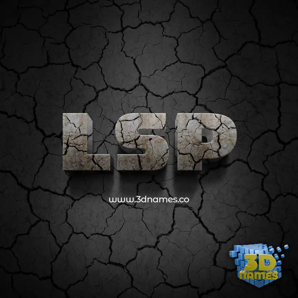 lsp in Cracked Stone style - 3D name wallpaper
