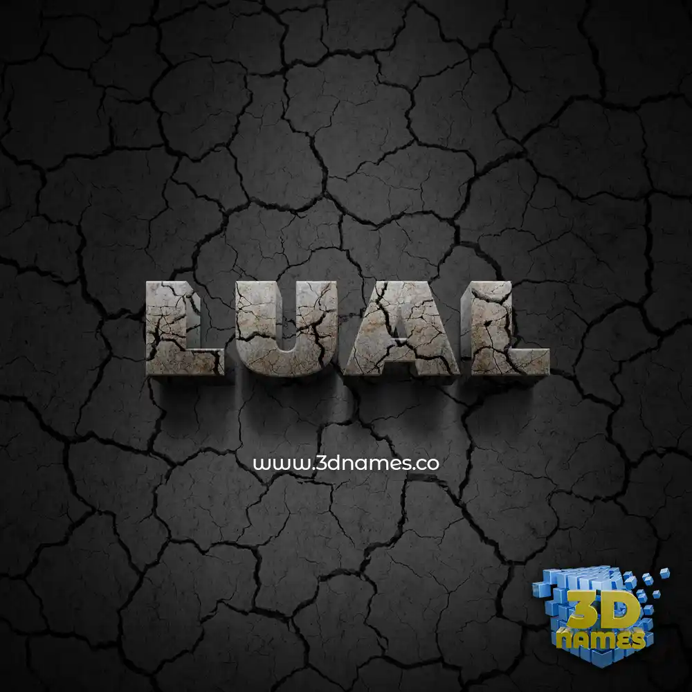 lual in Cracked Stone style - 3D name wallpaper