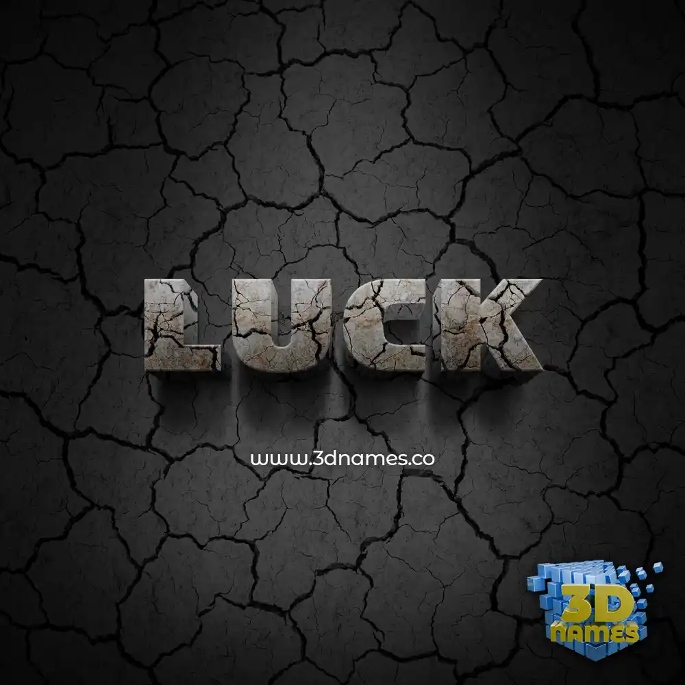 luck in Cracked Stone style - 3D name wallpaper